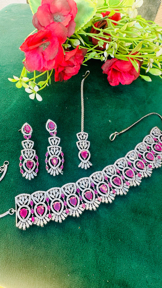 Pink American diamond set