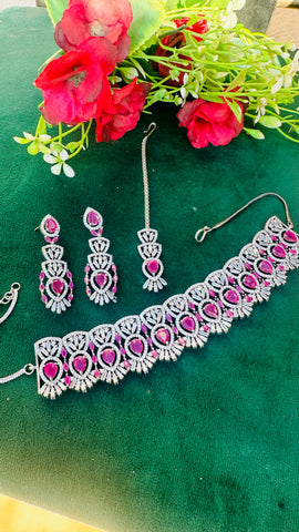 Pink American diamond set