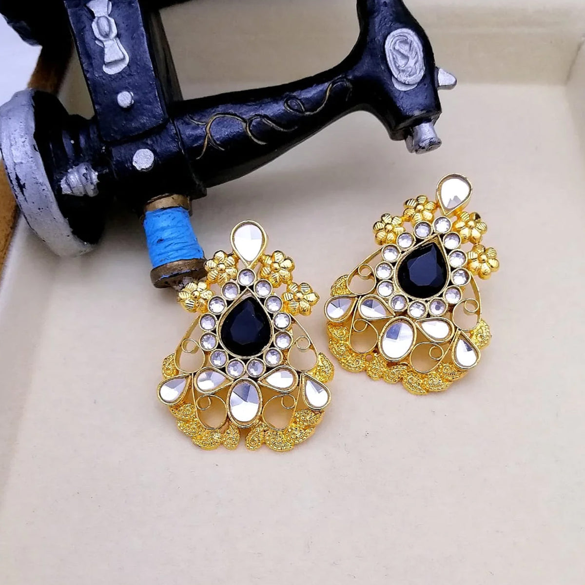 Kundan Golden Earrings