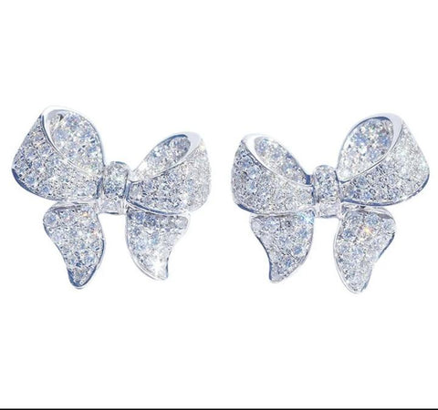 Zircon bow earings