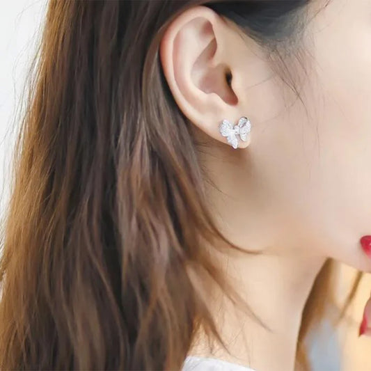 Zircon bow earings