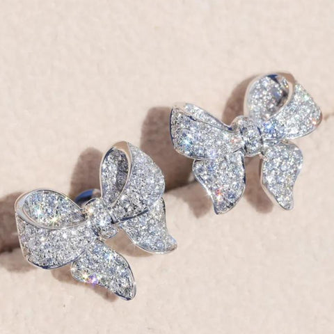 Zircon bow earings