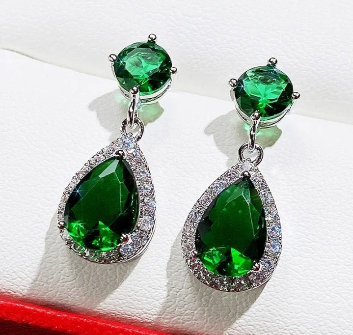 Emerald stone earrings