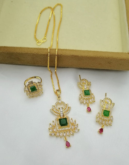 Diamond Cut Meenakari Set