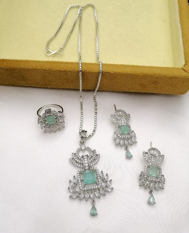 Diamond Cut Meenakari Set