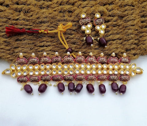 Indian Meenakari Kundan set