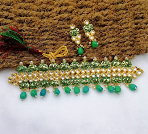 Indian Meenakari Kundan set