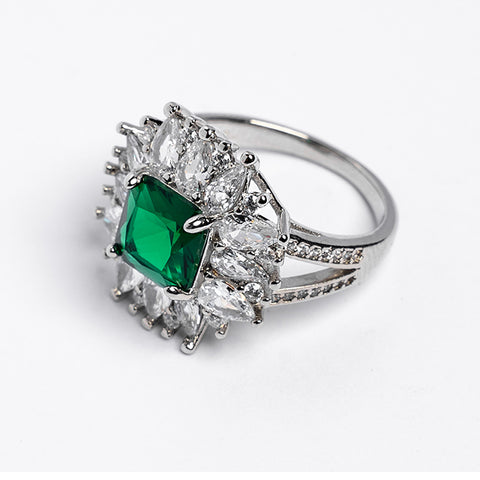 Cushion Cut Emerald Ring