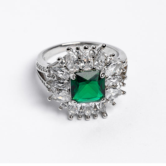 Cushion Cut Emerald Ring