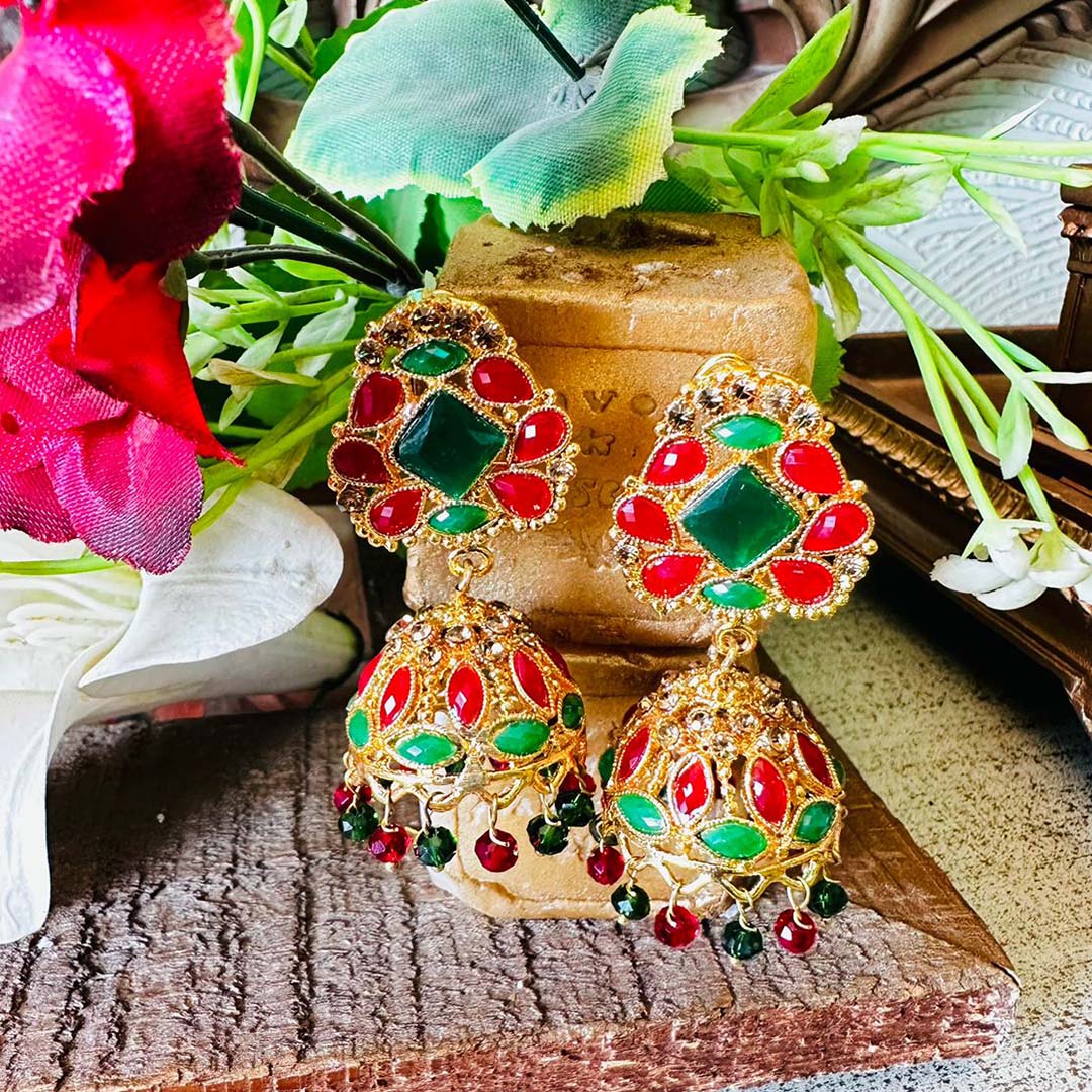 Multi Kundan jhumki