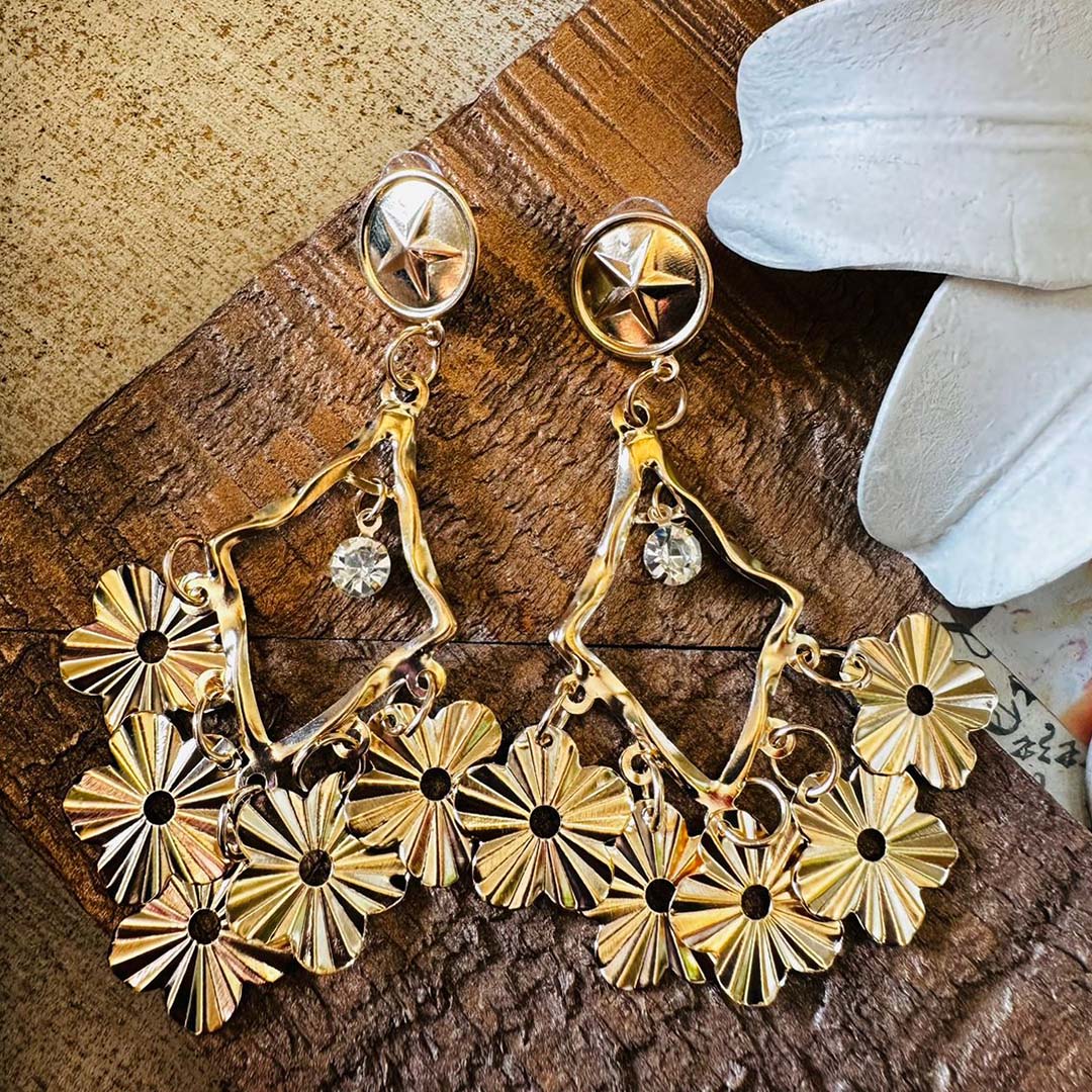 Golden star earrings