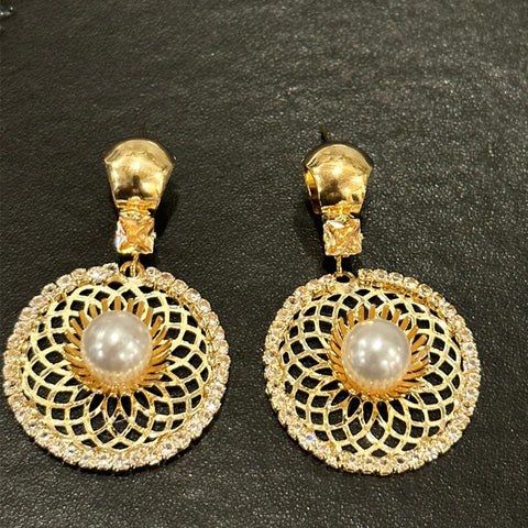 Golden Round Earrings