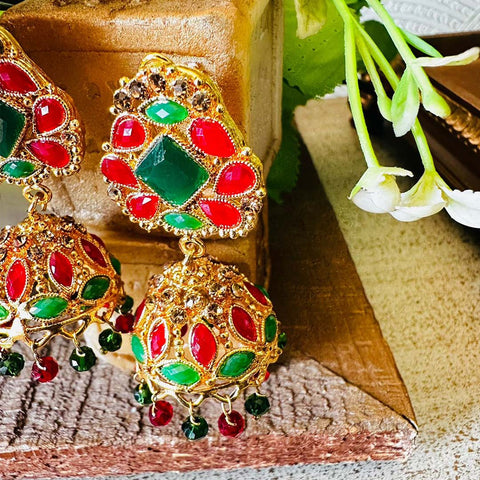 Multi Kundan jhumki