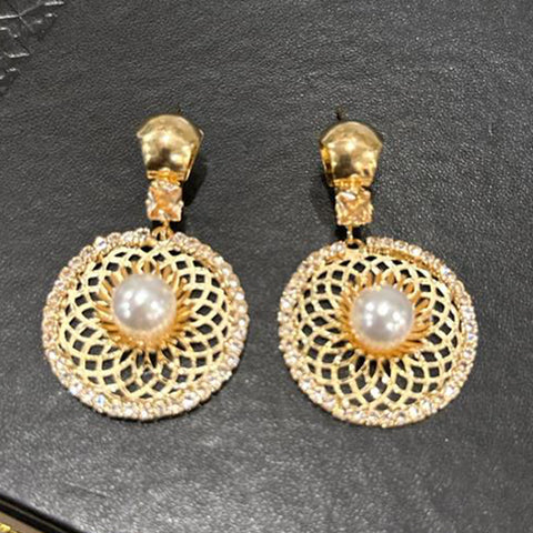 Golden Round Earrings