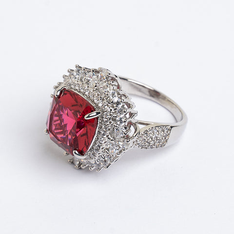 RED GEMSTONE ZIRCON RING