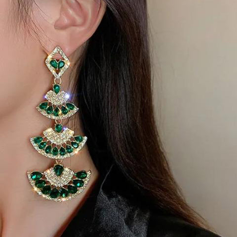 Long Green Earings