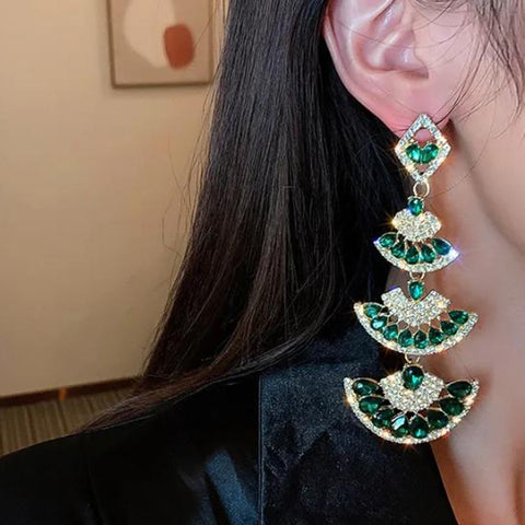 Long Green Earings