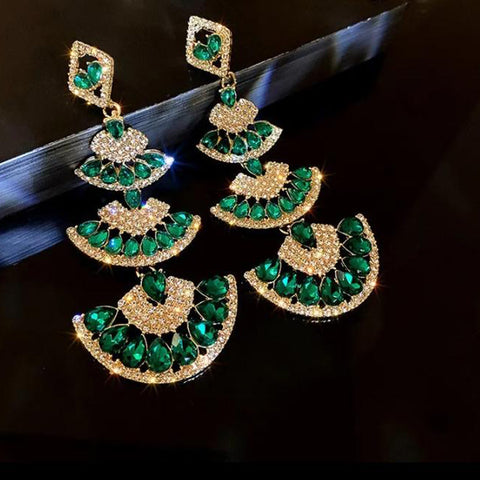 Long Green Earings