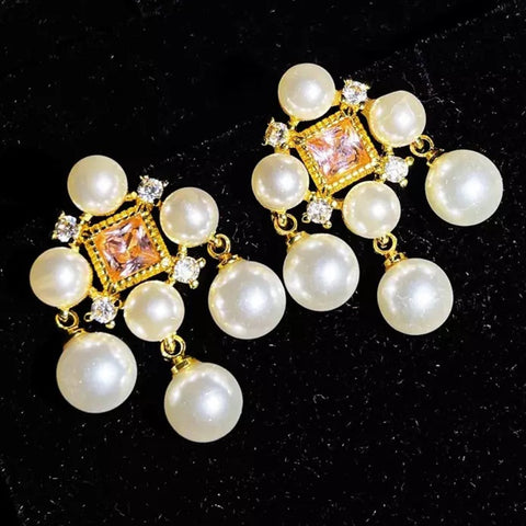 White Pearls Earrings