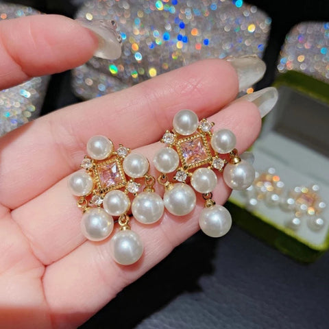 White Pearls Earrings