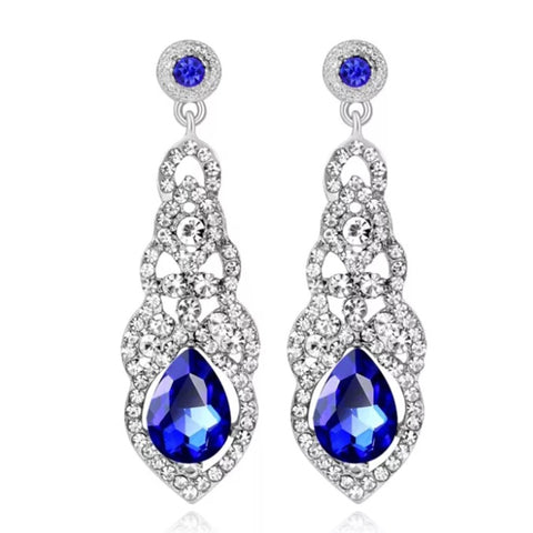 Blue Stone Long Earrings