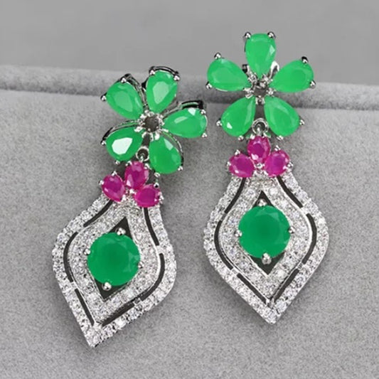 Emerald & Ruby Earrings