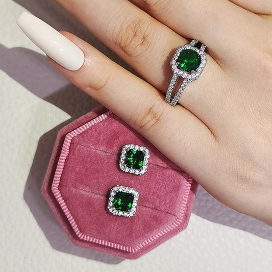 Square Emerald Set