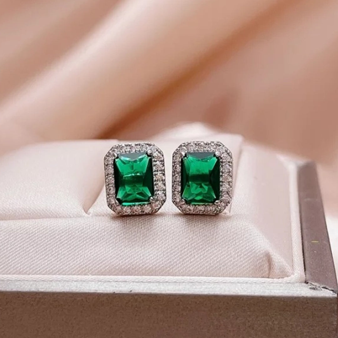 Emerald Square Earrings