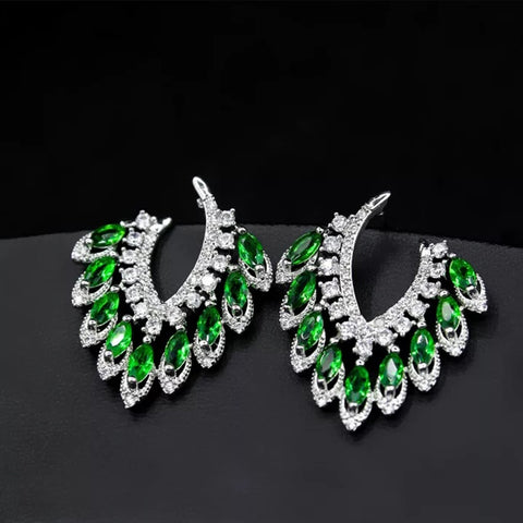 Emerald Leaf Earrings