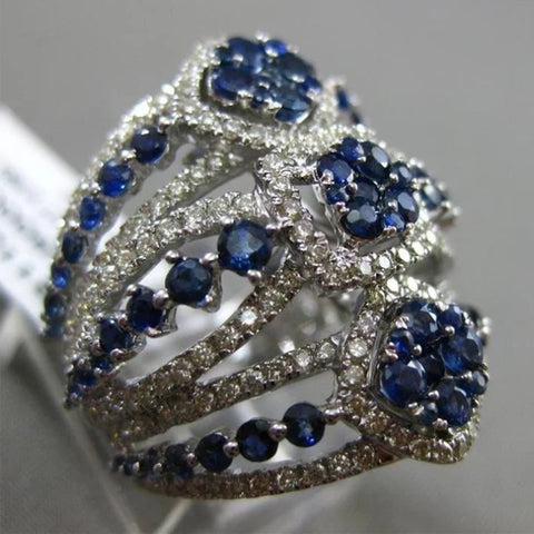 Blue Sapphire Trio Ring