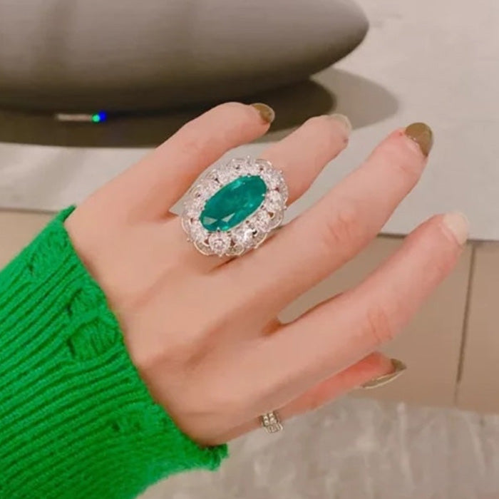 Emerald Color Crystal Ring