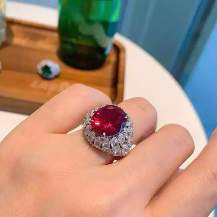 Ruby Color Crystal Ring