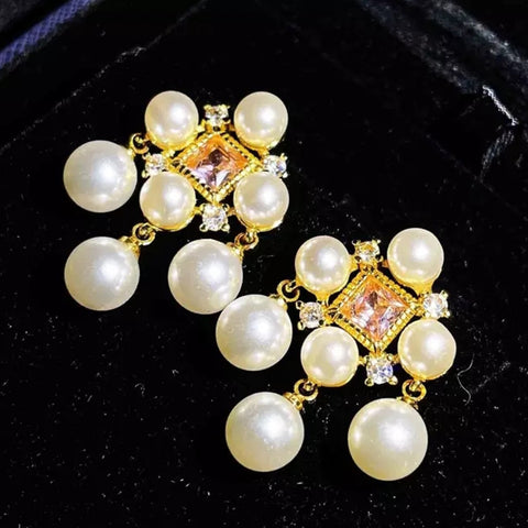 White Pearls Earrings